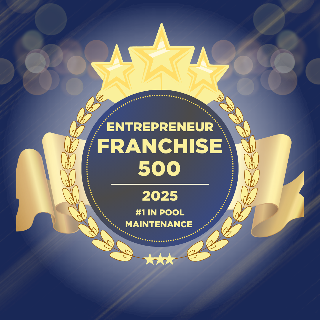 Award seal: Entrepreneur Franchise 500, 2025, #1 in Pool Maintenance